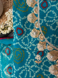 Pink Gulmohar Bandhani-3 Piece Suit Set