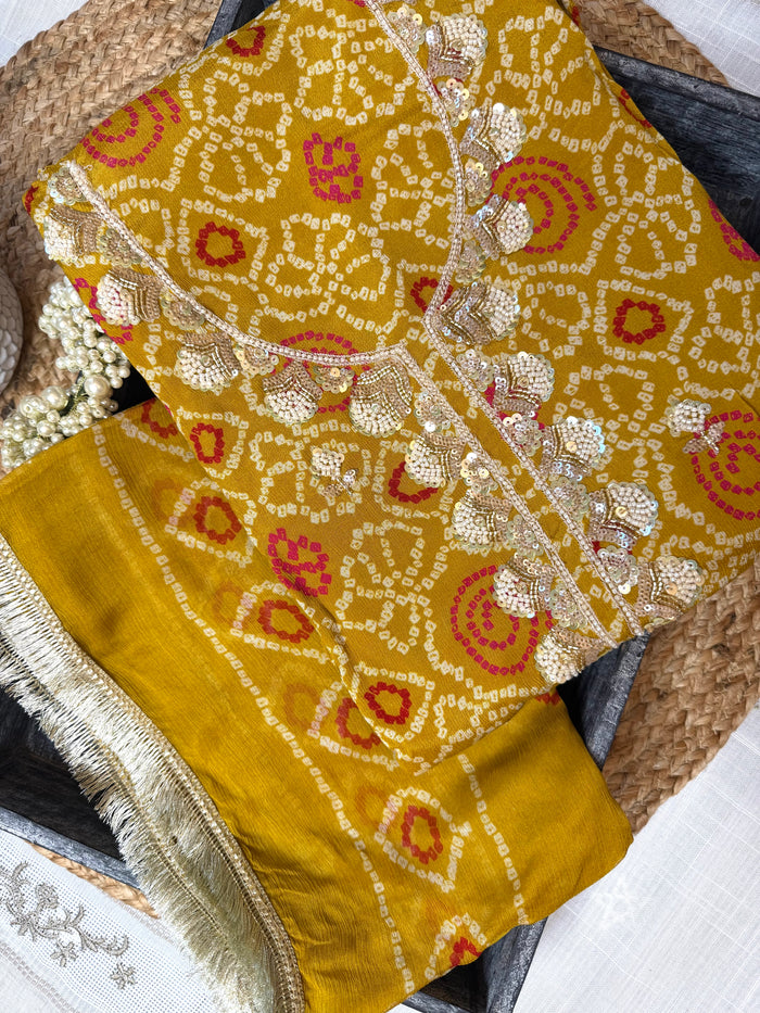 Yellow Gold-3 Piece Suit Set