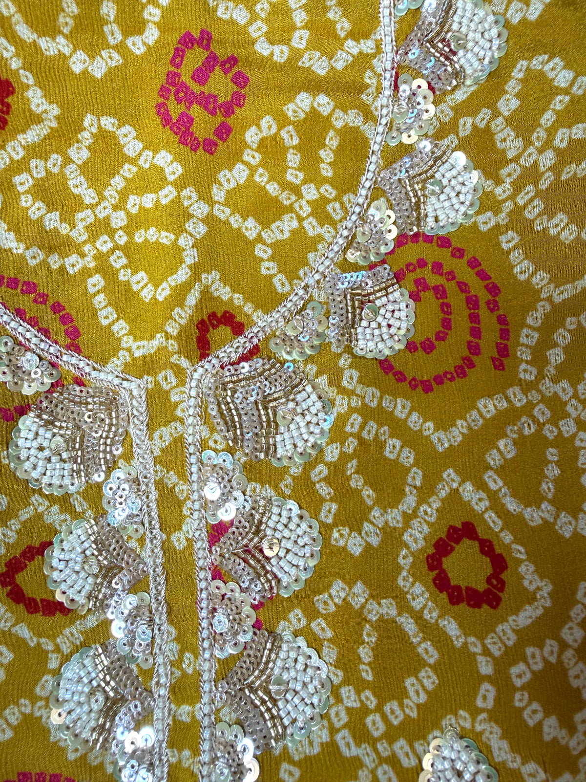 Pink Gulmohar Bandhani-3 Piece Suit Set