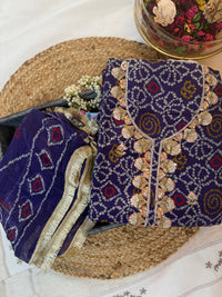 Pink Gulmohar Bandhani-3 Piece Suit Set