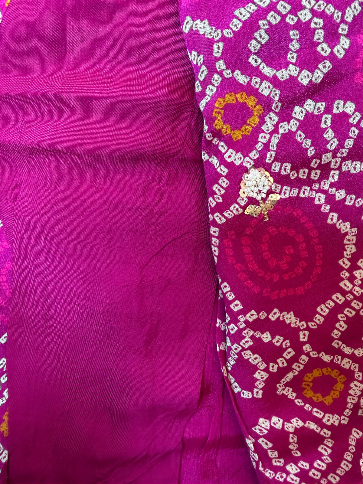 Pink Gulmohar Bandhani-3 Piece Suit Set