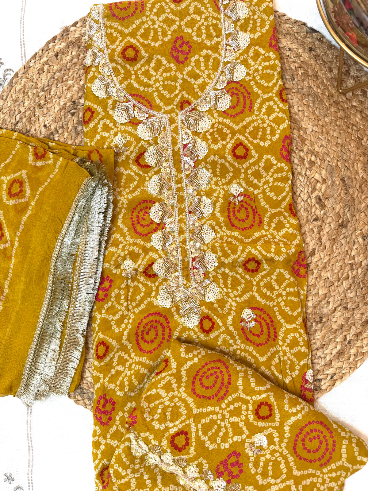 Yellow Gold-3 Piece Suit Set