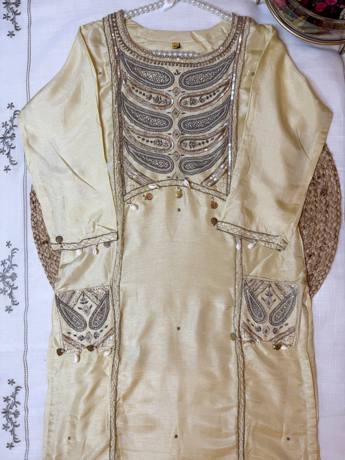 Cremish Gold-3 Piece Suit Set