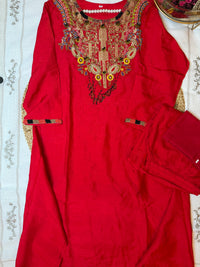 Red Roman-3 Piece Suit Set