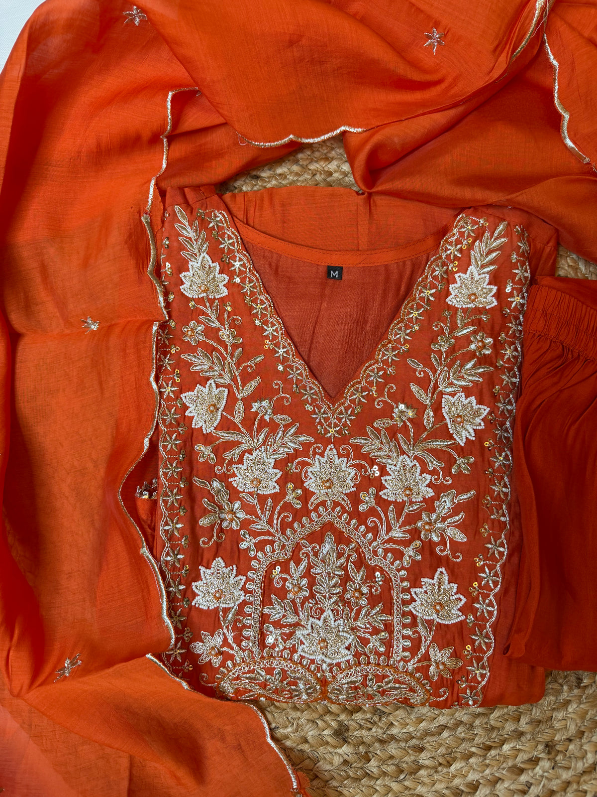 Orange Aura-3 Piece Suit Set