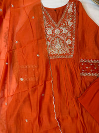 Orange Aura-3 Piece Suit Set