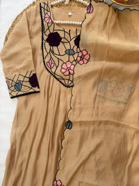 Beige Bloom-3 Piece Suit Set