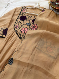 Beige Bloom-3 Piece Suit Set