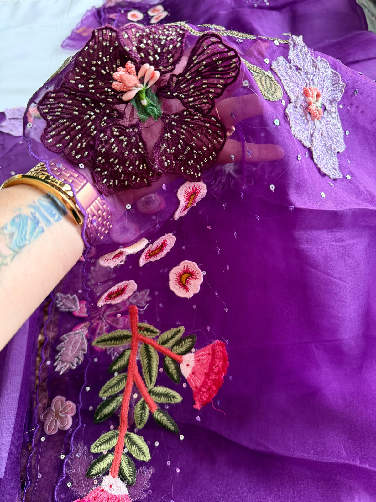 Purple Floral-3 Piece Suit Set