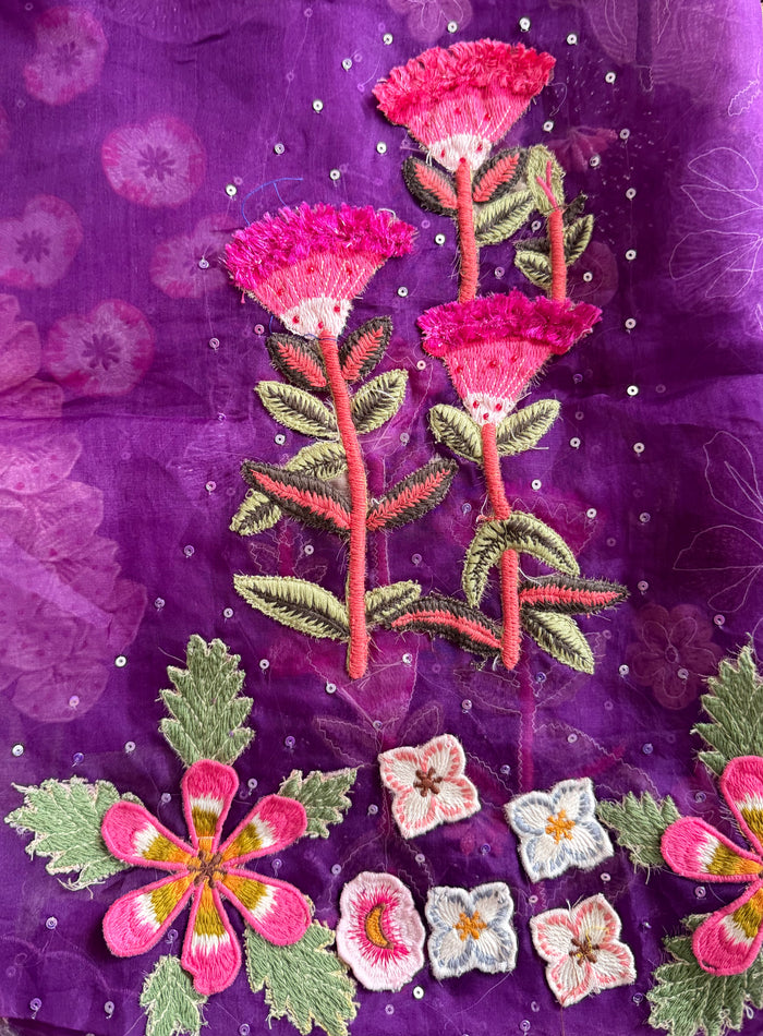 Purple Floral-3 Piece Suit Set