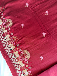 Mehroon Mul-3 Piece Suit Set