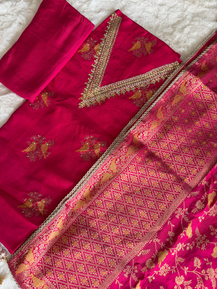 Gulabi Kanjivaram-3 Piece Suit Set