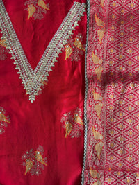 Red Kanjivaram-3 Piece Suit Set
