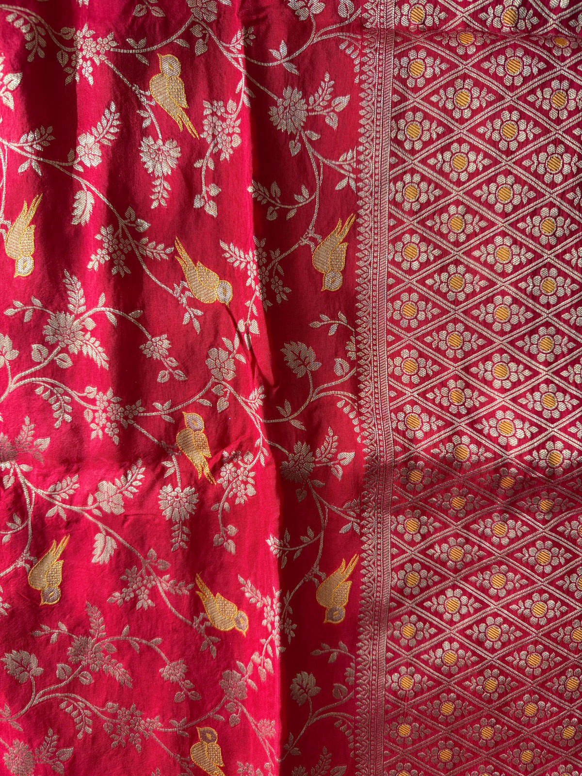 Red Kanjivaram-3 Piece Suit Set