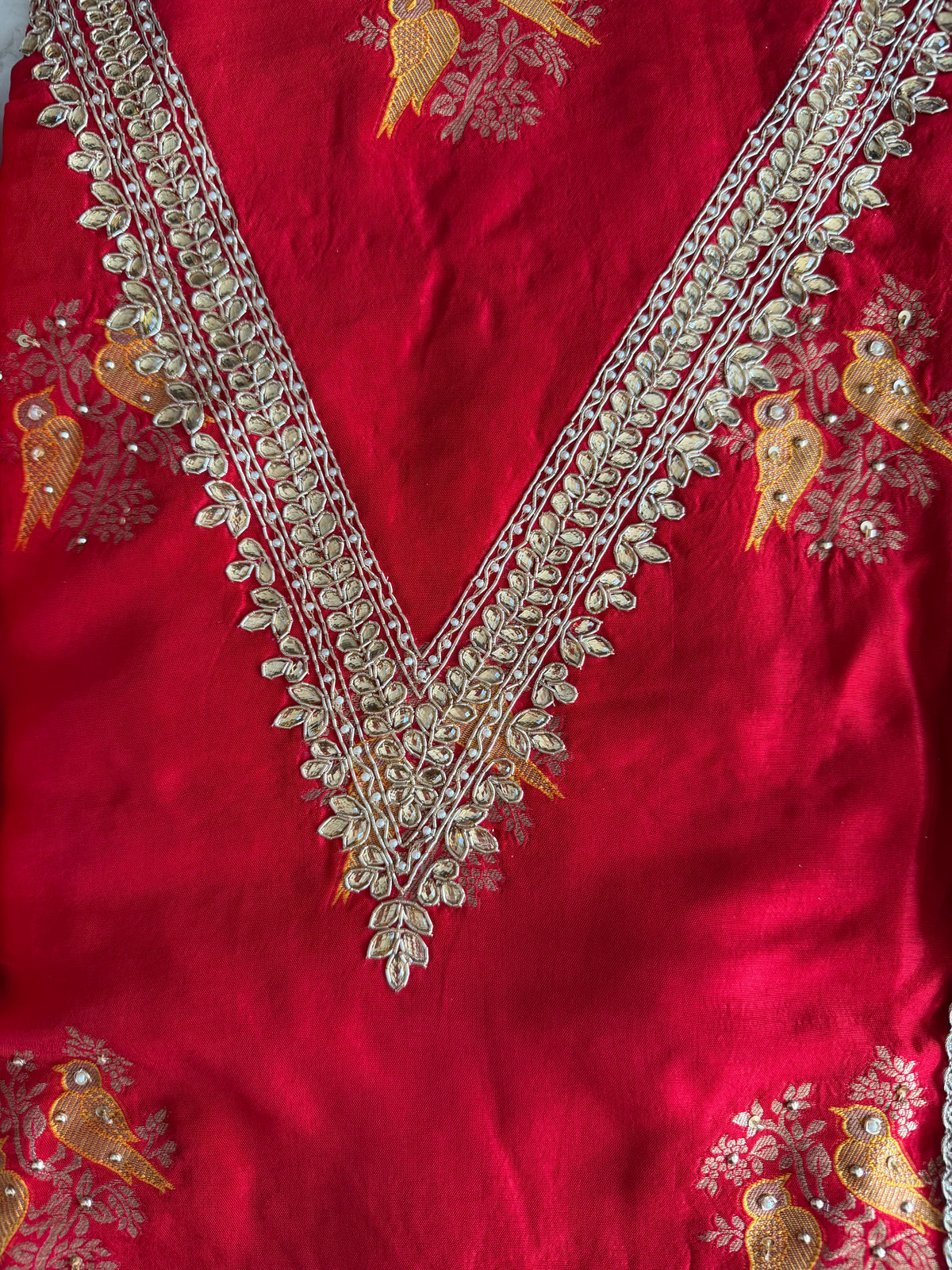 Red Kanjivaram-3 Piece Suit Set