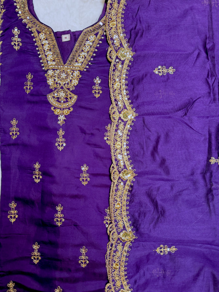 Purple Gold-3 Piece Suit Set