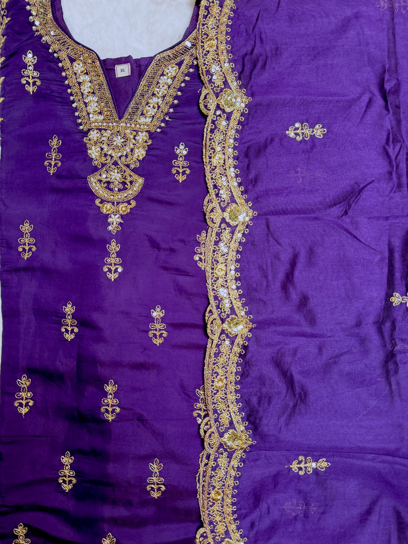 Purple Gold-3 Piece Suit Set