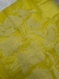 Lime Yellow Chanderi- 3 Piece Suit Set