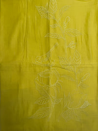 Lime Yellow Chanderi- 3 Piece Suit Set