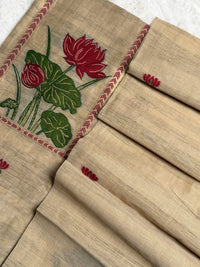 Beige Lotus-3 Piece Suit Set