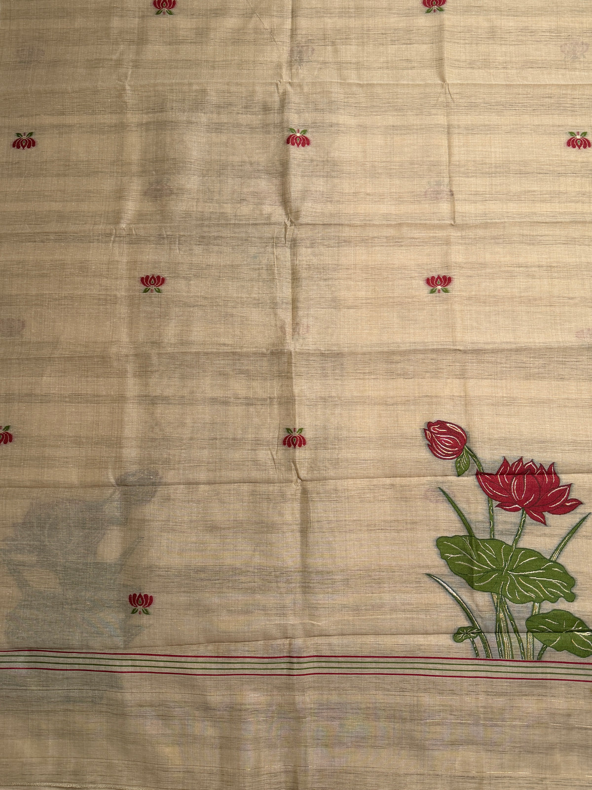 Beige Lotus-3 Piece Suit Set