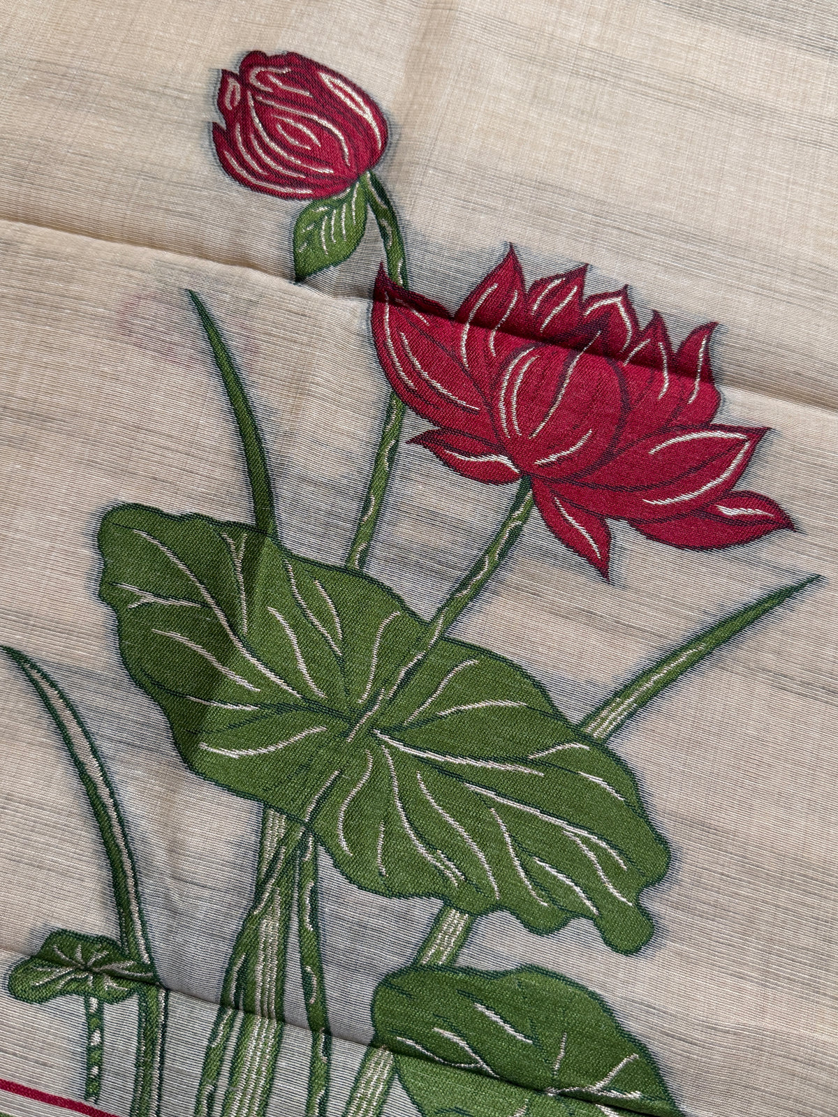 Beige Lotus-3 Piece Suit Set