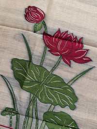 Beige Lotus-3 Piece Suit Set