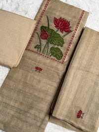 Beige Lotus-3 Piece Suit Set